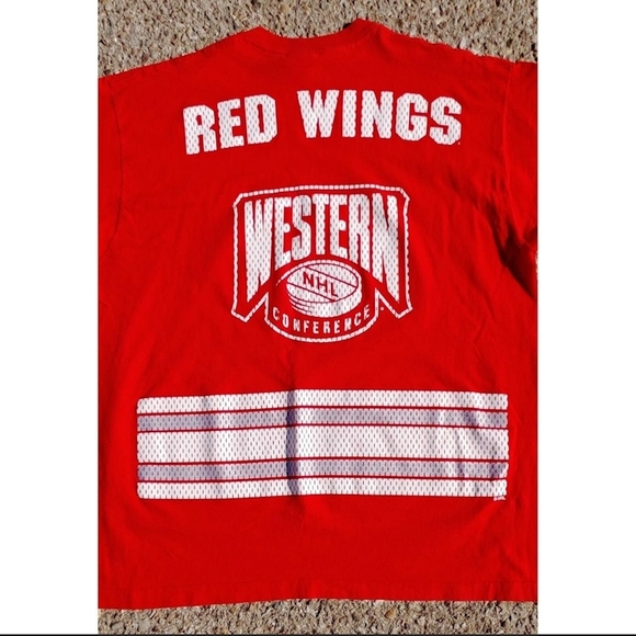 Vtg 1990s NHL Detroit Red Wings Pro Player Made in USA T-Shirt Size (2XL) - Picture 4 of 7